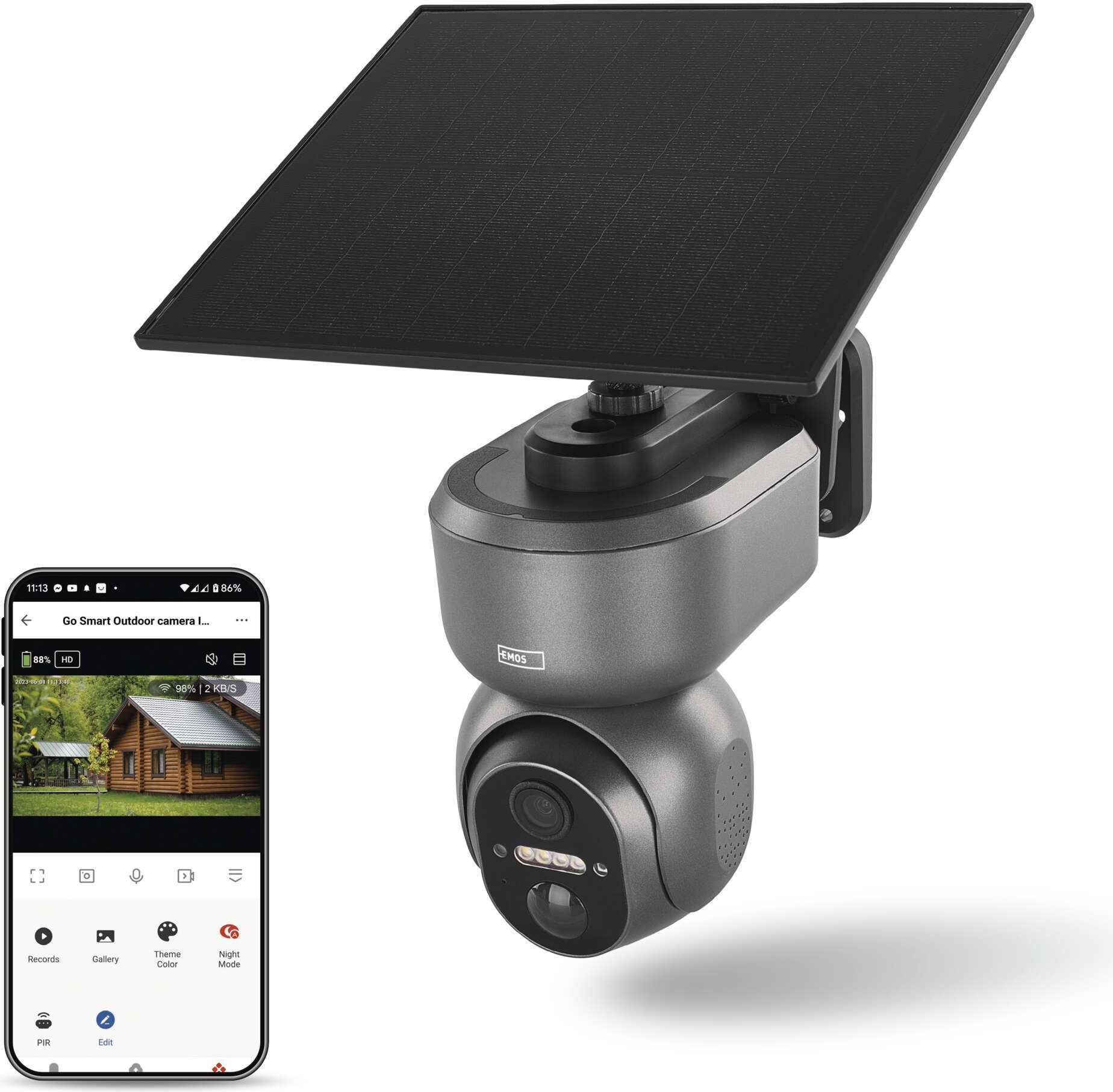 EMOS GoSmart Vonkajšia otočná kamera IP-6000 OWL s 4G/LTE, šedá, H4058