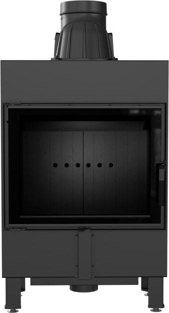 Inteligentný oceľový krb KRATKI LUCY SLIM 8 kW Ø 160 čierny thermotec MSK SKLO