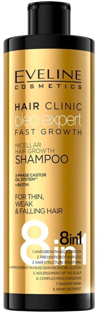 Eveline Cosmetics 8-in-1 Clinic Oleo Expert Haarshampoo zur Wachstumsstimulation, 400 ml