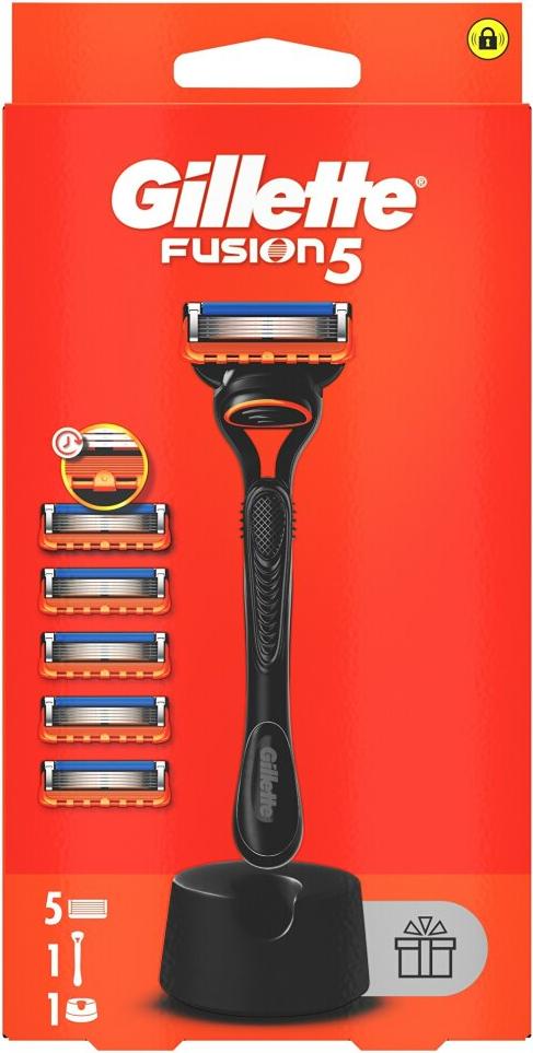 Gillette Fusion Rasiermesser + 5 Kö pfe
