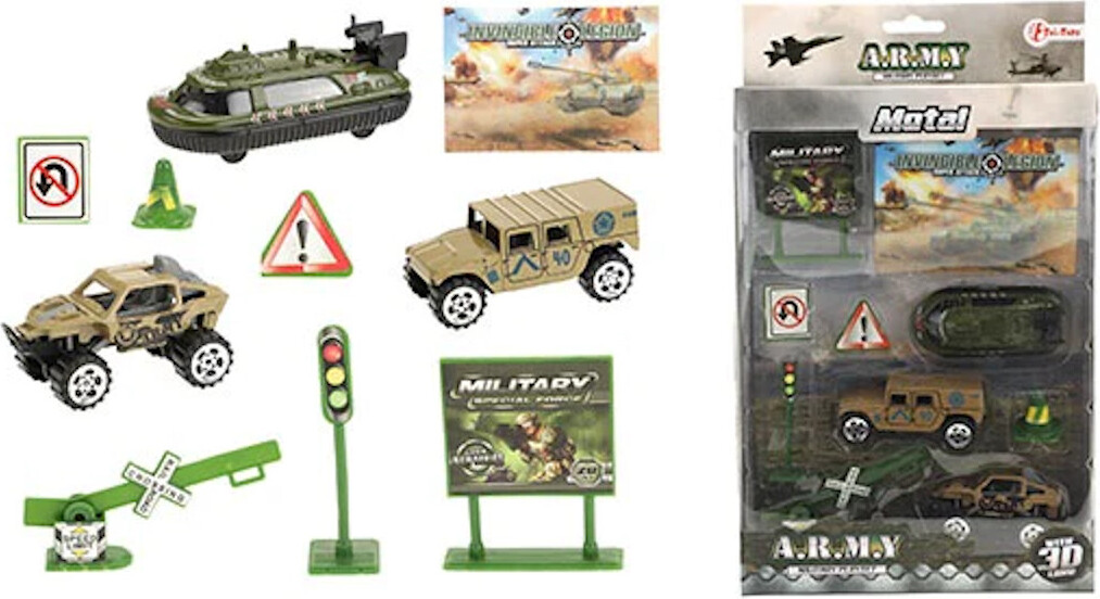 Toi-Toys - Spielzeugfahrzeuge - Militär-Set Special Forces Set B (mit Amphibienfahrzeug)