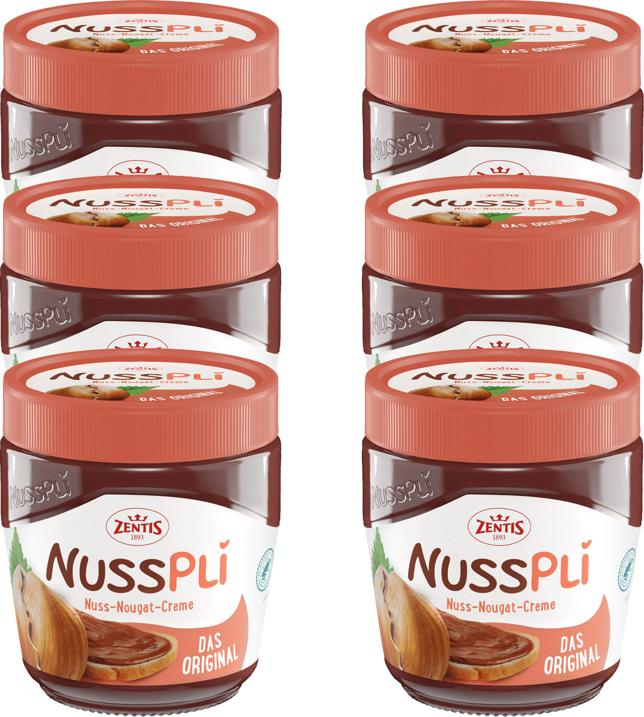Zentis 6x Nusspli - Das Original | Nuss- Nougat-Creme