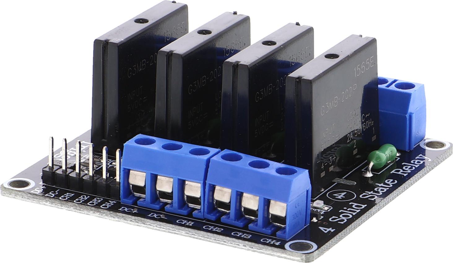 Funduino Relaiskarte, Solid State Relais - 4 Kanal, 5V
