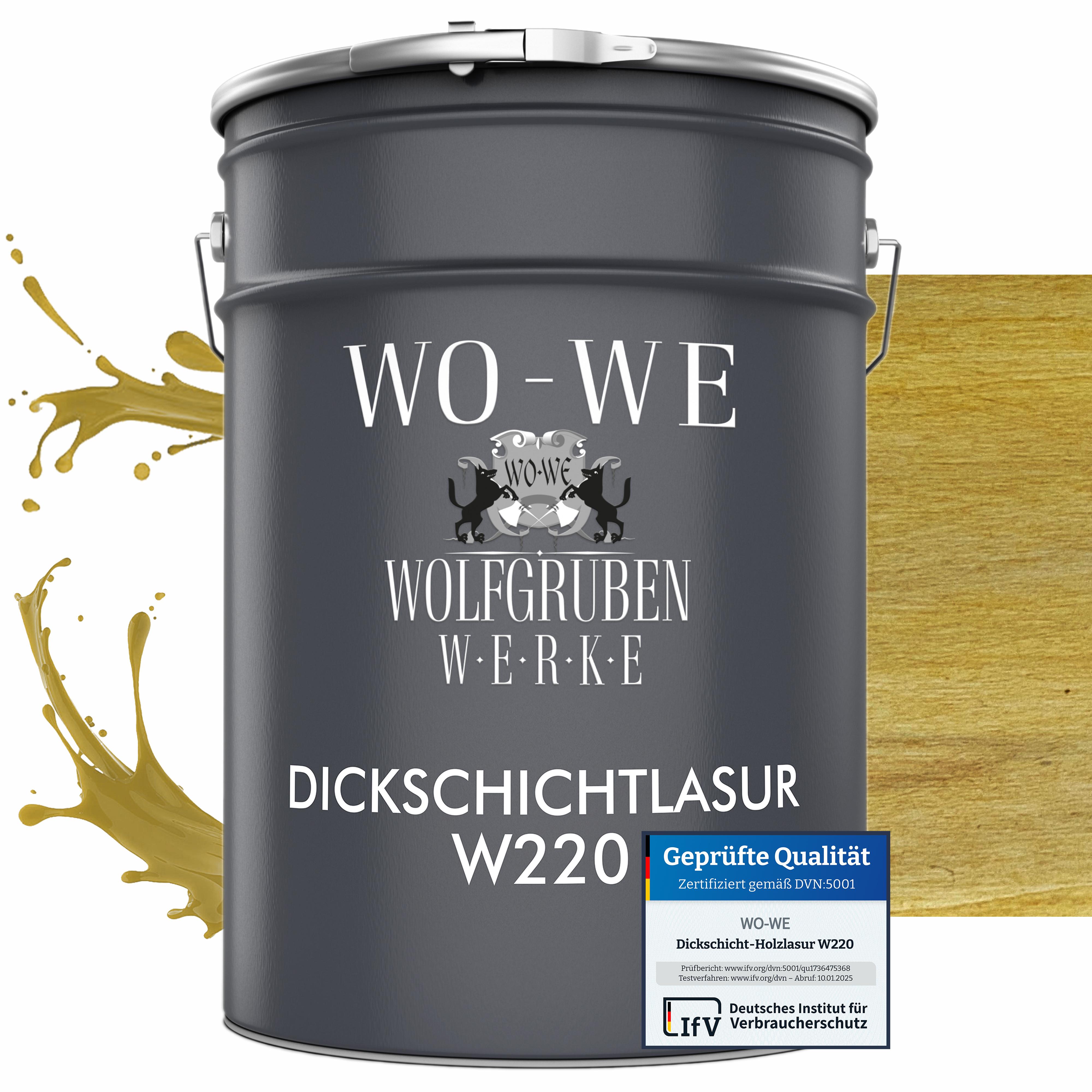 WO-WE Dickschichtlasur 2in1 Holzlasur Holzschutzlasur außen und innen W220 Kiefer - 2,5L