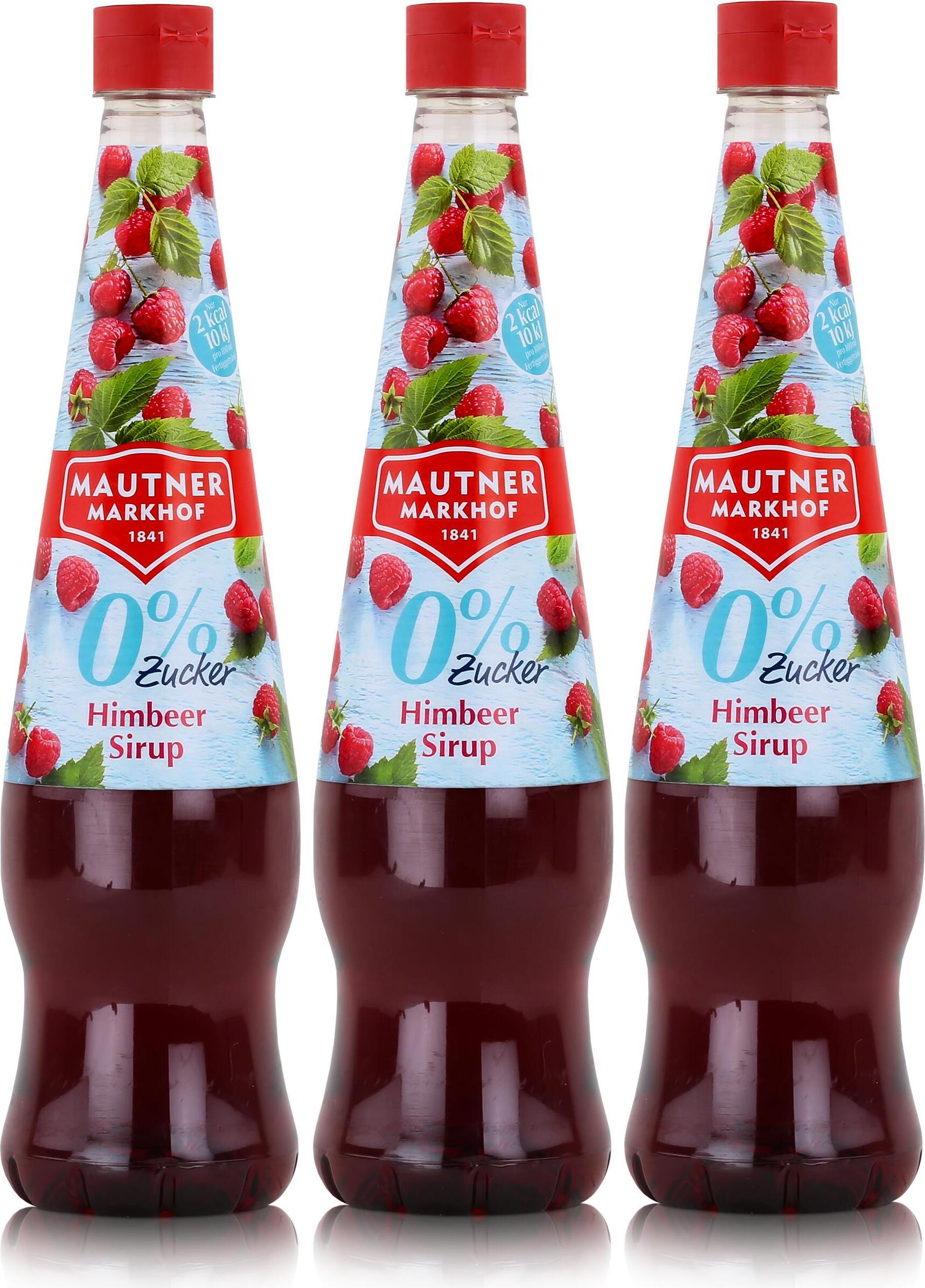 MAUTNER MARKHOF Mautner Getränkesirup Himbeere 0% Zucker 0,7L - Softdrink (3er Pack)
