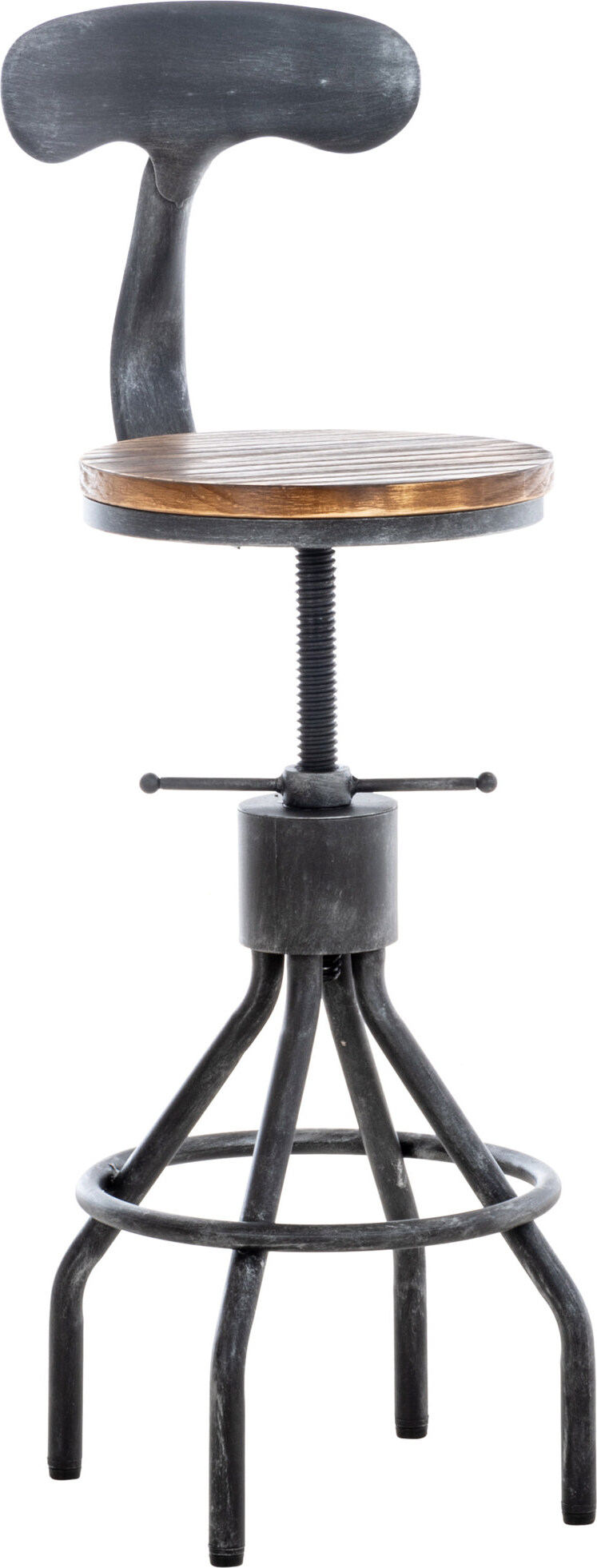 TPFLiving Barhocker Hafa Holzsitz Gestell Antik Silber TPFL-C-BH-HAFA-HO-GM-ANTIK-SILBER