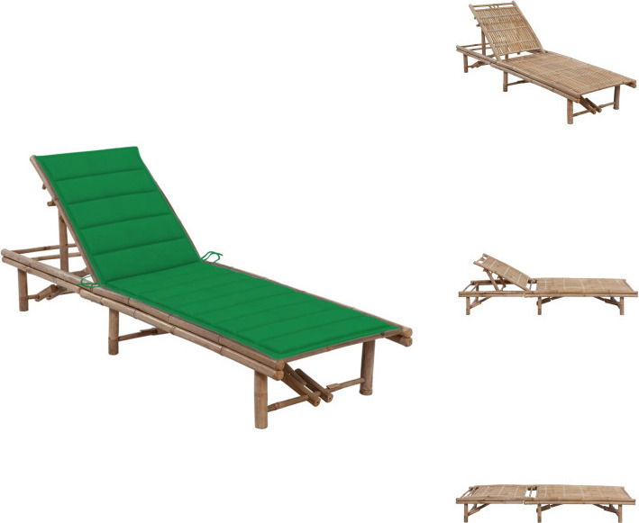 vidaXL Záhradné lehátko s bambusovým vankúšom - Lehátka