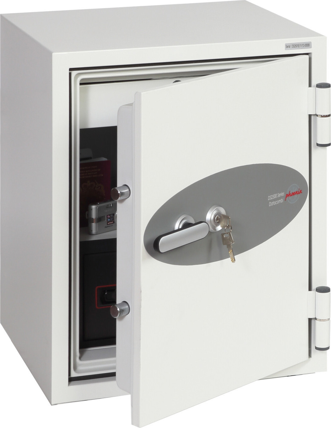 Phoenix DS2501K Datenschutztresor Datacombi elek Tastenschloss Weiß PSDS2501K