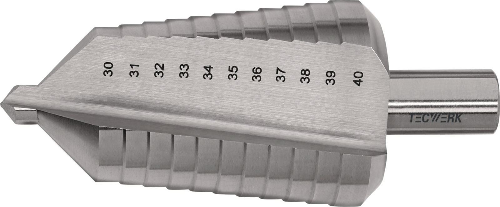 TECWERK Stufenbohrer Bohrbereich 30-40 mm HSS geradegenutet Schneidenanzahl 2 Stufenanzahl 11 2000862086