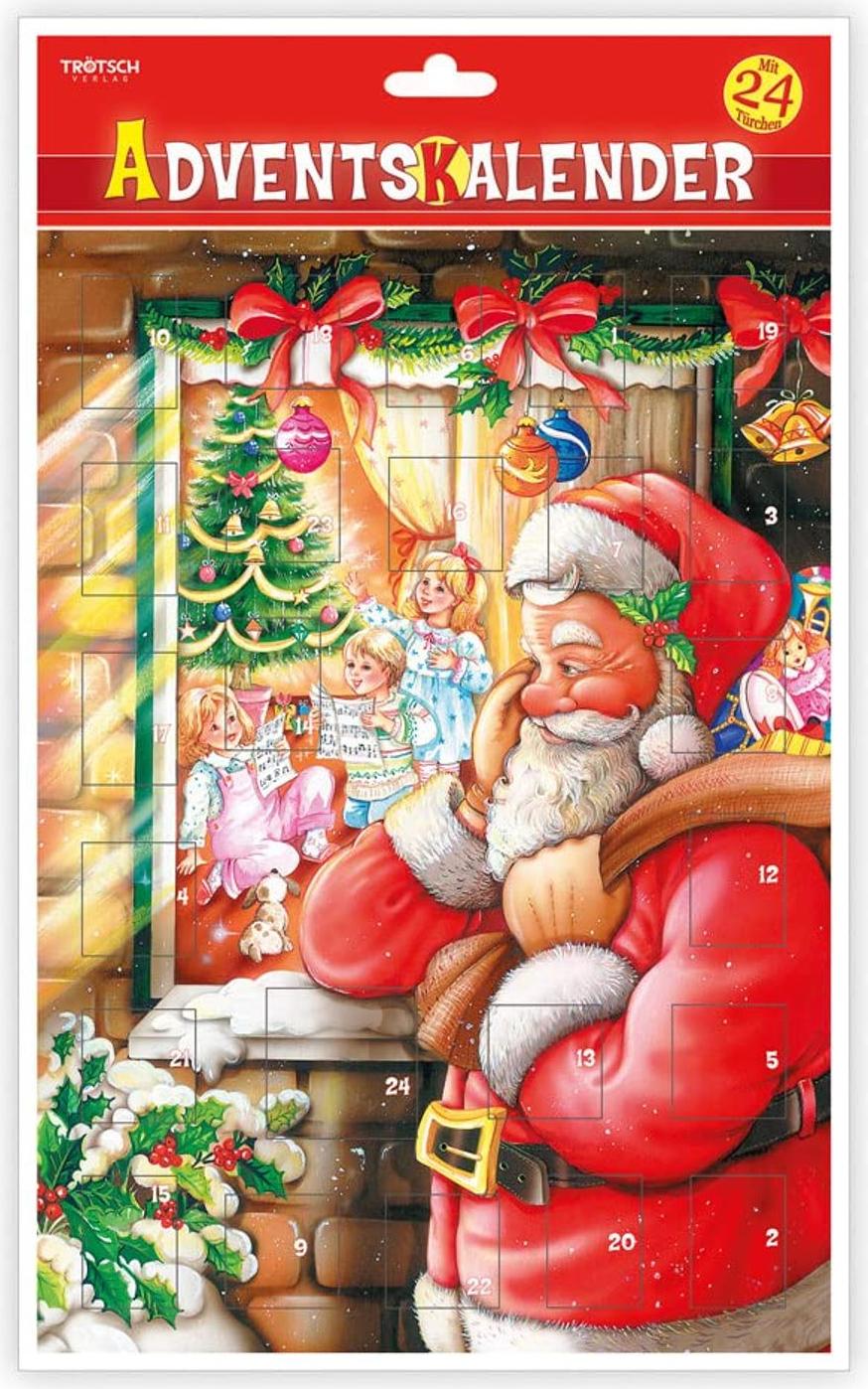 Trötsch Adventný kalendár Otec Vianoc na okne Adventný kalendár s malými dvierkami