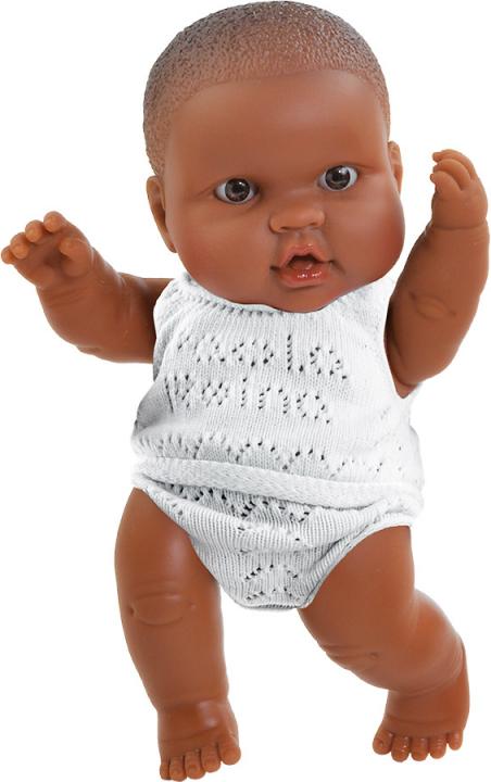Paola Reina Babypuppe dunkler Junge Vinyl 22cm Unterwäsche PR01020