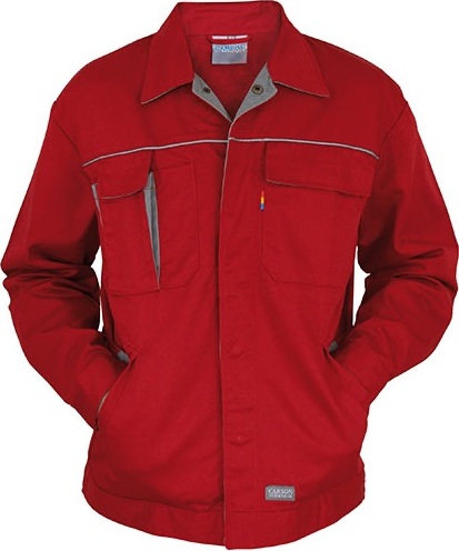 Carson Contrast CC710 | Herren Contrast Work Jacket / Bei 60 Grad waschbar - Farbe: Red/Grey - Größe: 56