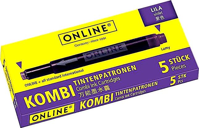 ONLINE Schreibgeräte Online Kombi-Tintenpatronen 5 Patronen Universal passend für viele Füller Modelle 17143/12