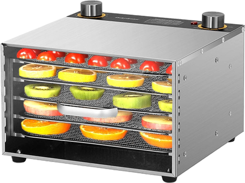 KKmoon Doerrgeraet fuer Lebensmittel und Trockenfleisch mit 24-Stunden-Timer, 5 Trockengestelle, 400 W, 30C90 ¡ãC, Doerrgeraet fuer Obst und Gemuese, einstellbare Temperaturregelung und sichtbares Fenster, fuer den privaten und gewerblichen Gebrauch
