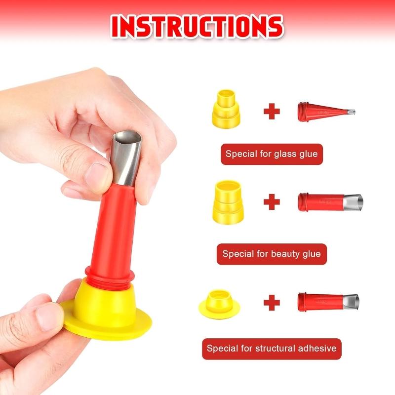 Homu & Co. 30-teiliges Dichtungsdüsen-Set – Dichtungsdüsen – Edelstahl-Dichtungsdüsen – Dichtmitteltrimmer – Fugenwerkzeug-Set – orange