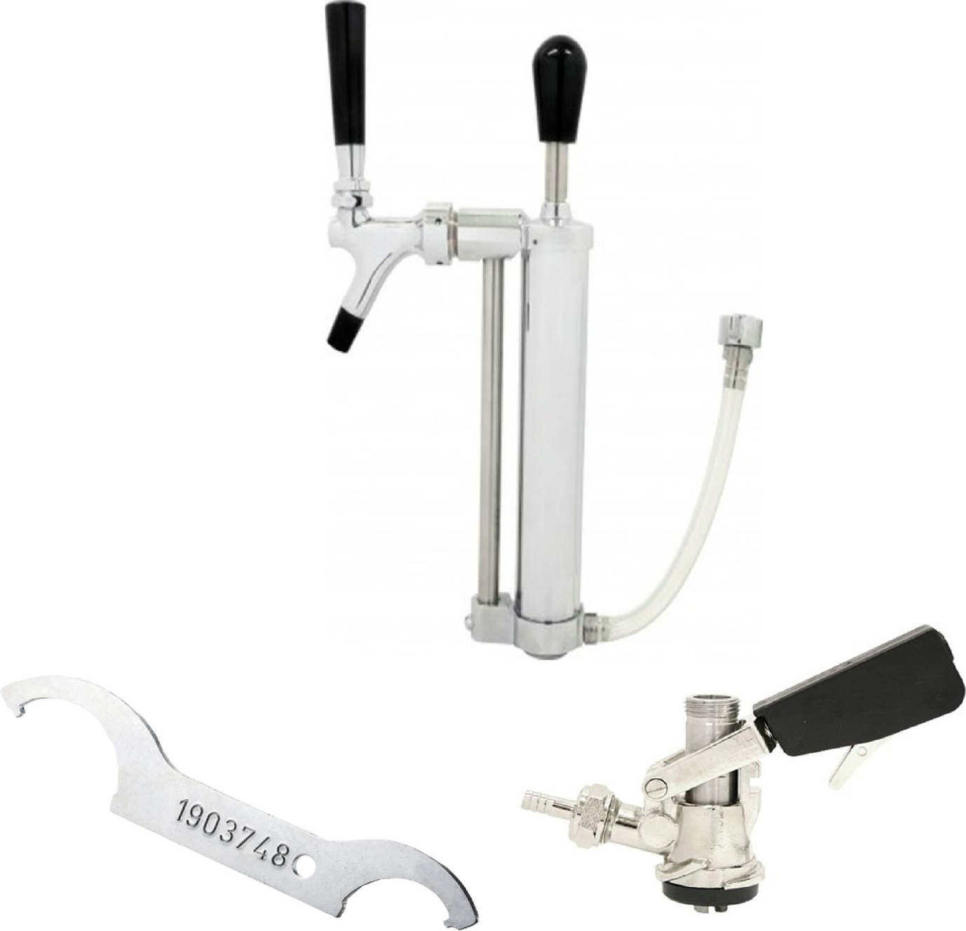 ich-zapfe Sets mit Picknickpumpe mit Kolbenschankhahn 5/8 Co2-Abgang, Zapfkopf:KeyKeg NEW-6962