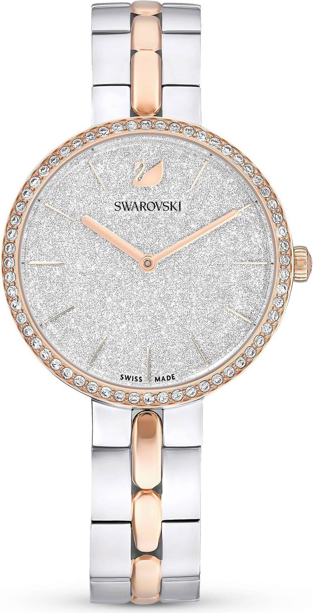 Hodinky Cosmopolitan s kovovým náramkom v bielej farbe - Swiss Made | Swarovski - Číslo produktu: 5644081