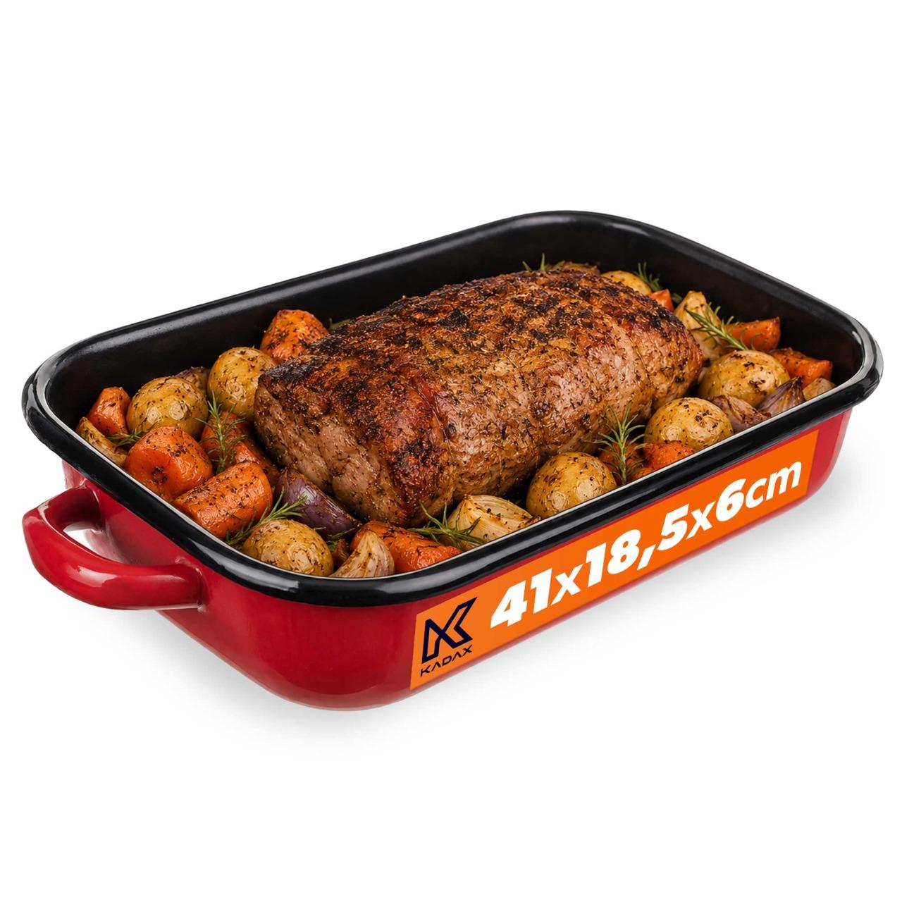 KADAX Emaillierter Bräter 3,4L Rot