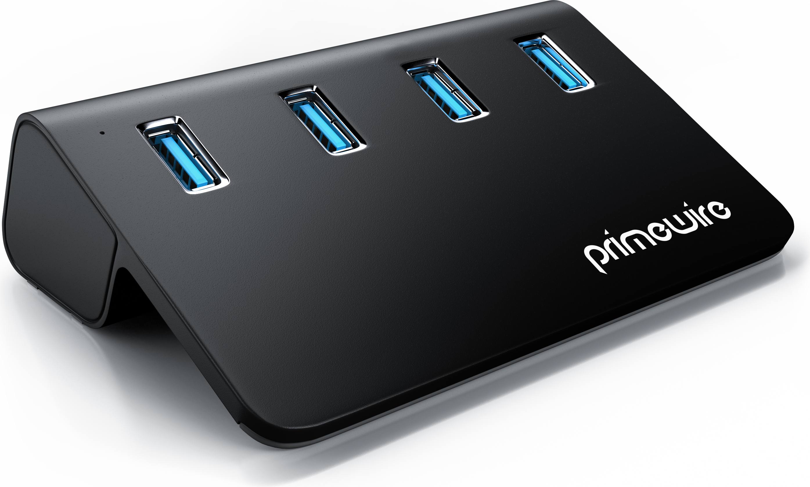 Primewire - 4-portový rozbočovač USB 3.2 Gen.1 Active - 4-portový rozbočovač s napájacím zdrojom - dátový rozbočovač USB 3.0 USB 3.2 Gen.1 - pre PC Notebook Laptop Ultrabook Tablet PC MacBook - Super rýchlosť do 5 Gbit s - antracitový