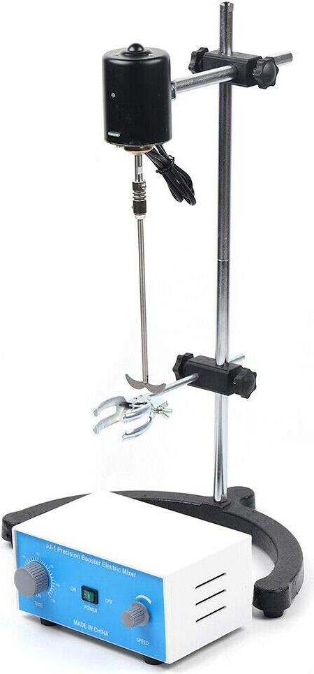 TouTToNG 1KW Laborrührer – Mechanischer Overhead-Rührer, 0-3000 U/min, Timer 120 Min, Edelstahl, Für Flüssigkeiten & Farben