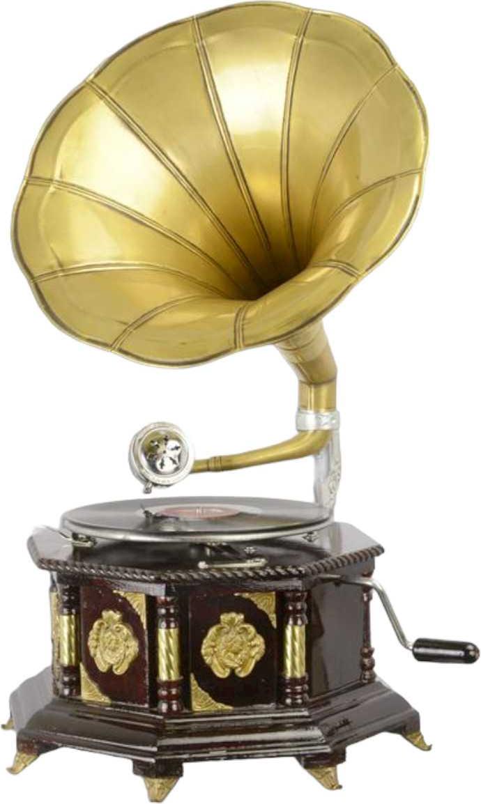 vianmo Grammophon Messing achteckig LA-39586