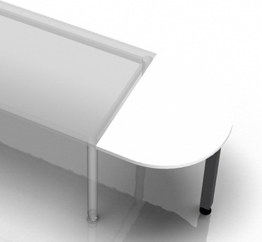 HJH Office LA60 G - Ansatztisch 60x80 Weiß LA60_W_G