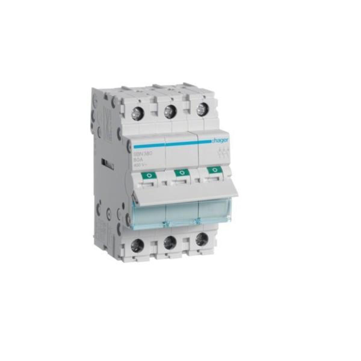 HAGER Ausschalter 80A 3 Schließer 400V AC 3PLE SBN380
