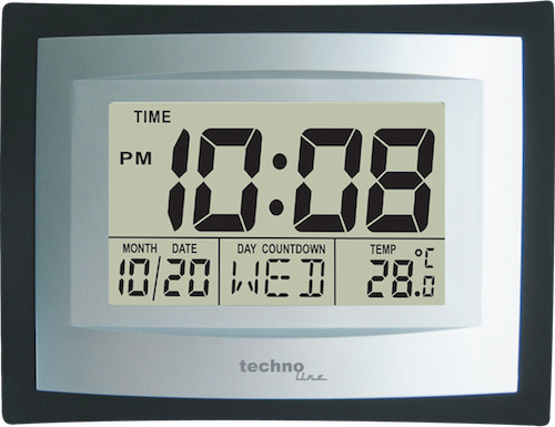 Technoline WS 8004, Digitaler Wecker, Schwarz, Grau, LCD, AA, 220 mm, 170 mm