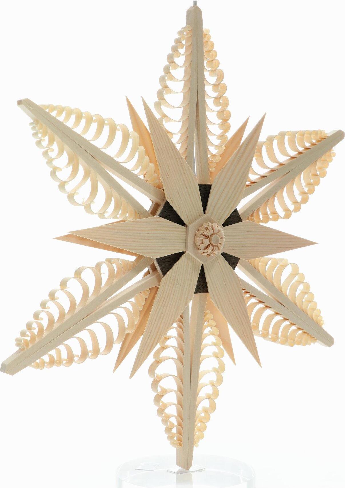 Herstellung von Baum- & Fensterschmuck Martina Rudolph Fensterschmuck Spanstern el. Beleuchtet Mitte mit Stern + Rosette (beidseitig) BxHxT=32x32x6cm NEU 232