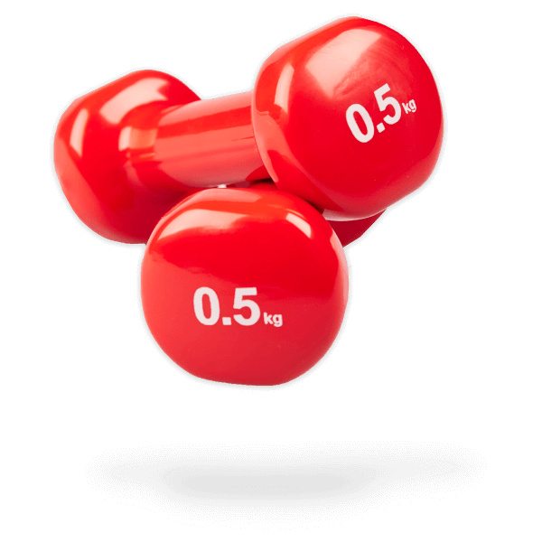 Matchu Sports Vinyl Kurzhantelset 2er Set - 2 x 0,5 kg - Fitnesshanteln - Hanteln - Kurzhanteln - Gymnastikhanteln - Aerobic Hanteln