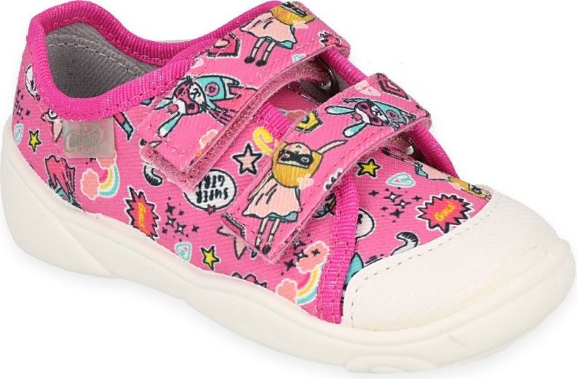 Tenisky plátenky kecky Befado Maxi 907P148 ružové so superhrdinami 23