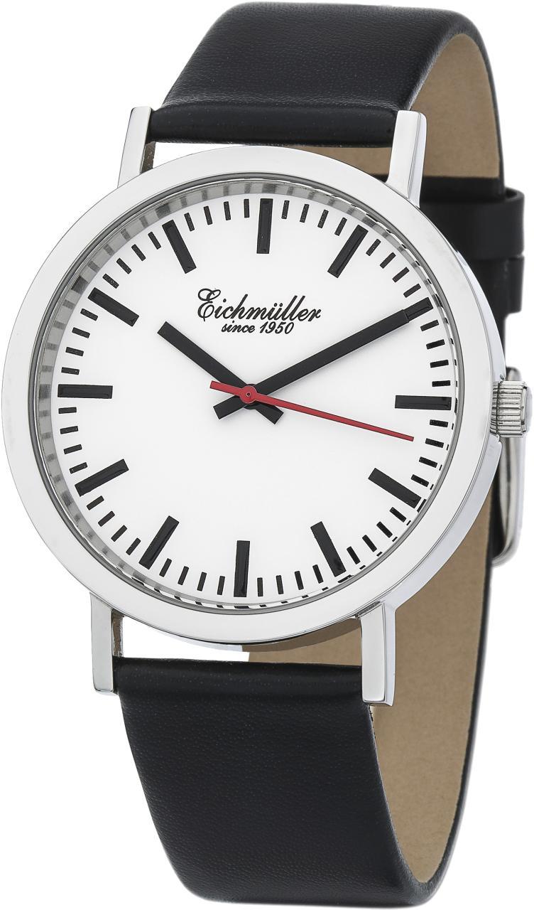 Eichmüller Herrenuhr Bahnhofsuhr Armbanduhr Edelstahl Bahnhofsstil 5ATM Bahnhof