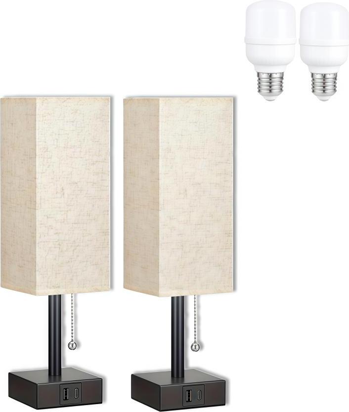 Einemgeld Viele 2 Lampen und taktile Elemente, USB-Anschlüsse USB-A und USB-C, 3 Ampullen und Verstärker, Schlachthäuser in Weiß, Schlafzimmer und Couch, Salon, Büro (2 Ampullen enthalten) K-PCXJ-20251202-325