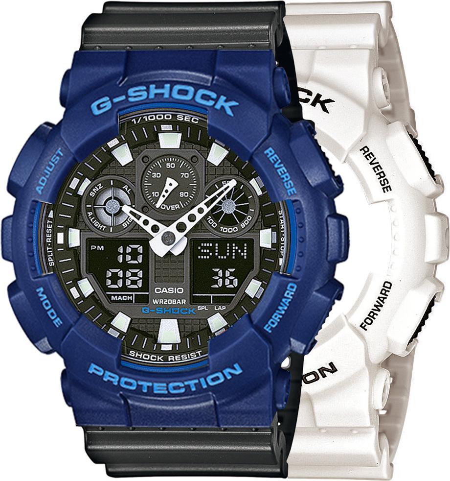 Hodinky Casio G-Shock SET GA-100B-7AER + BEZEL 10527398 + PÁS 10467764 20BAR