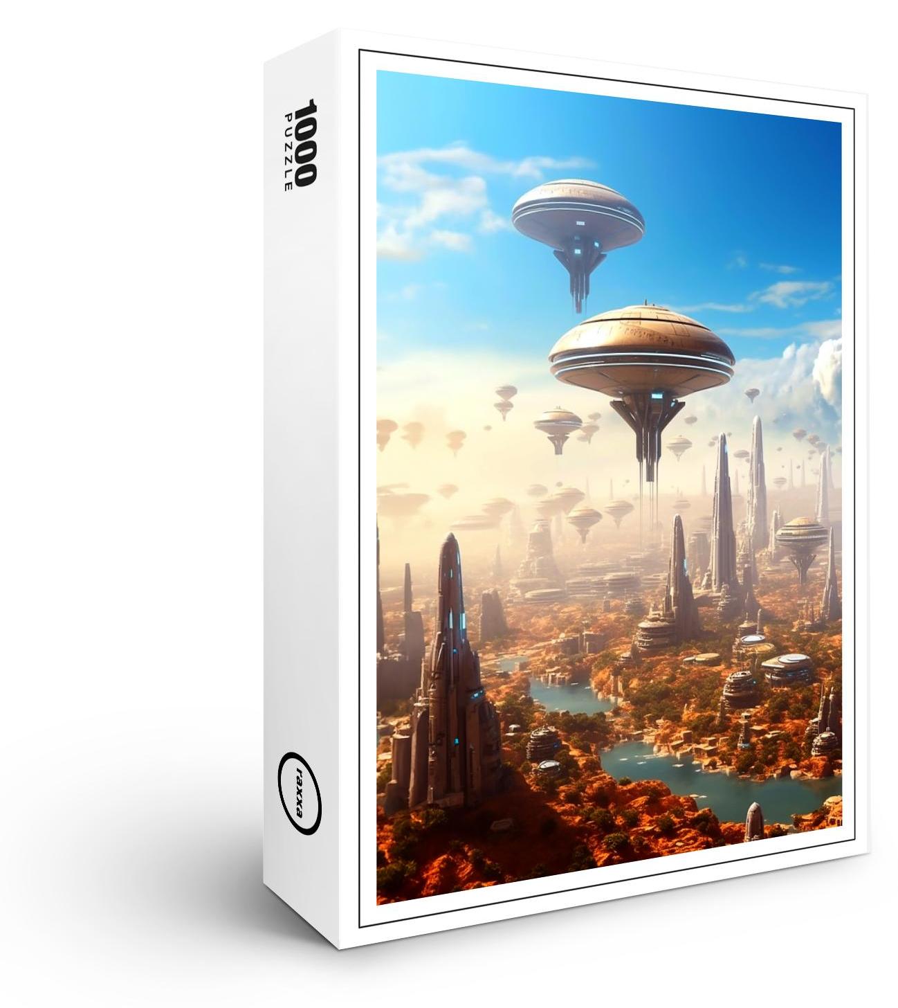 raxxa Premium-Puzzle "Raumstationen auf einem fremden Planeten", 1000 Teile 1-14270-24591-373