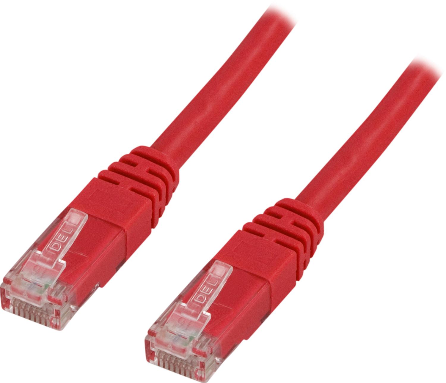 Deltaco TP-63R, 3 m, Cat6, RJ-45, RJ-45, Rot