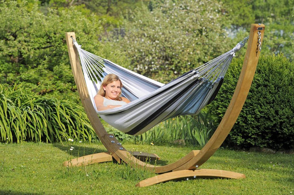 Single Hammock with spreader bar beige American Dream sand - Amazonas