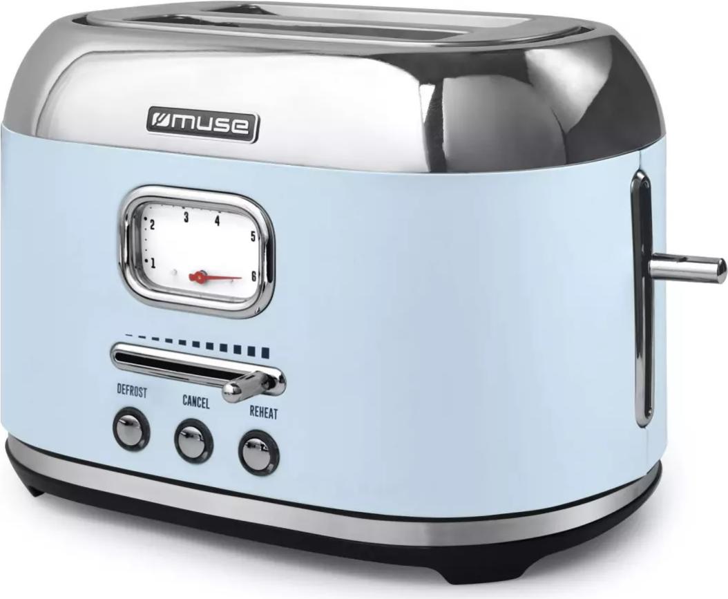 Toaster 2 Schlitze Blau & Edelstahl - Collection Of Inspiration - Ms120vb - Muse MS-120VB