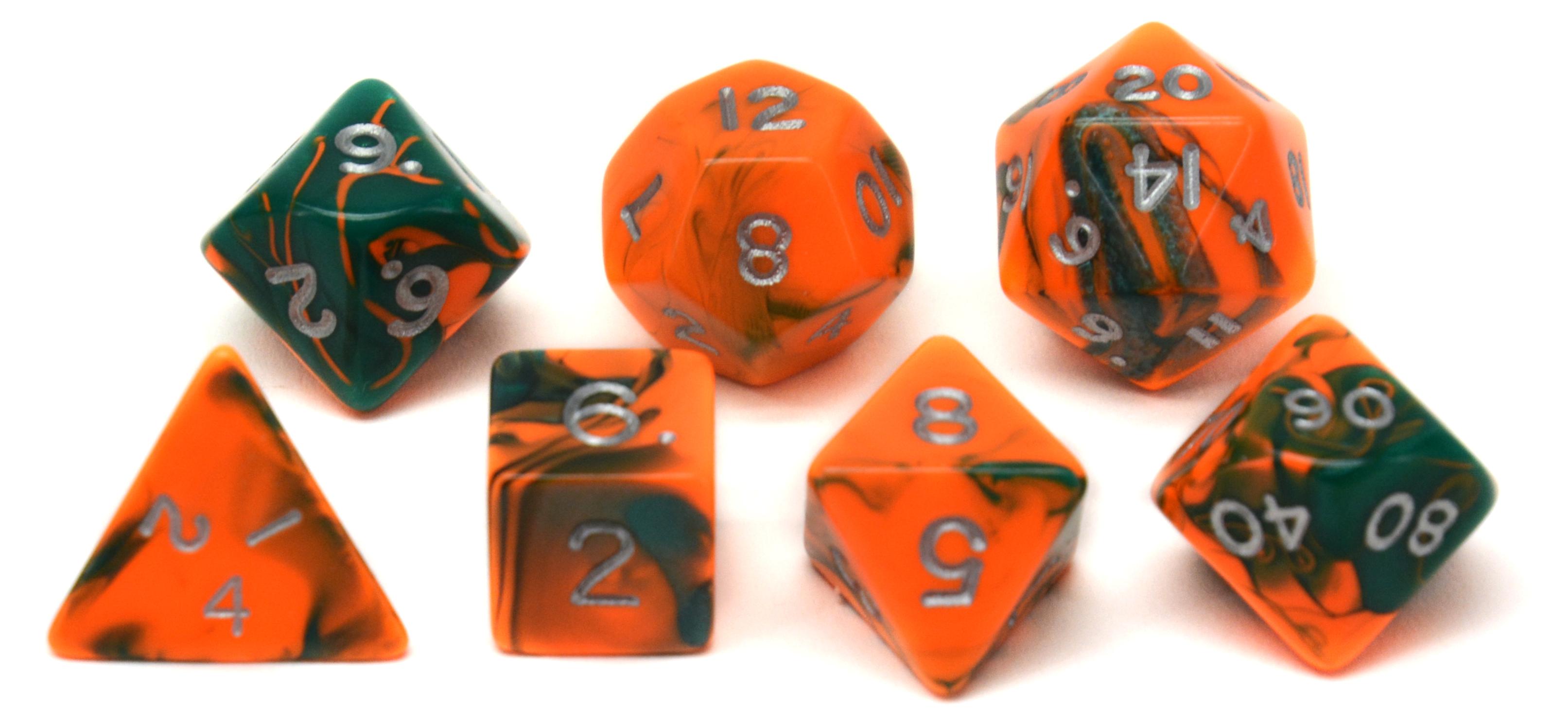 HOT Games Würfel Jumbo Set orange grün für Rollenspiele 731984