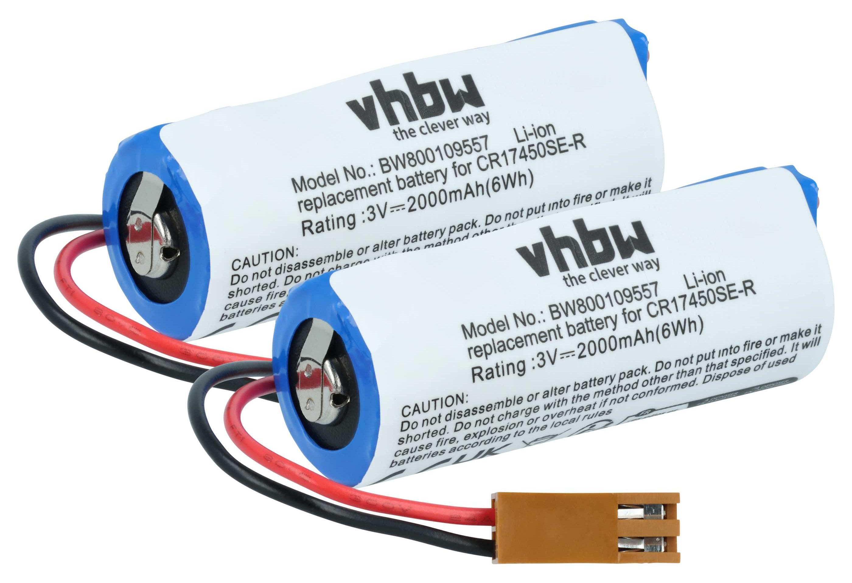 vhbw 2x Akku kompatibel mit Fanuc CNC-Steuerung 16i, CNC-Steuerung 18i, CNC-Steuerung 21i, Alphadrives Steuereinheit (2000 mAh, 3 V, Li-Ion) 183613992