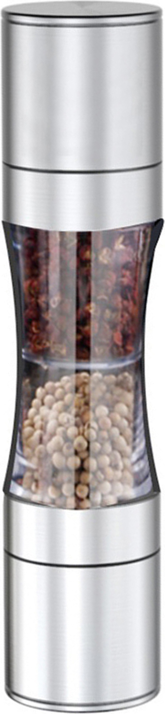 Bremen Salzmühle aus Edelstahl, einstellbare Grobheit, leicht zu reinigen, Doppelkopf, 2-in-1-Mühle zum Würzen 3761146