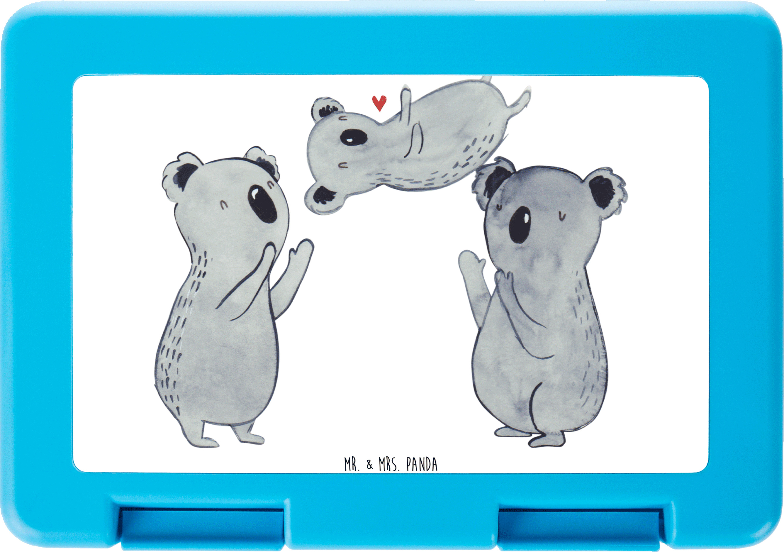 Mr. & Mrs. Panda Brotdose Koalas Feiern - Weiß - Geschenk, Brotbox, Brotzeitbox, Partyhüte, Herzlichen Glückwunsch, Lunch box, Herz, Butterbrotdose, Geburtstag, Kind PD-1131581-STANDARD