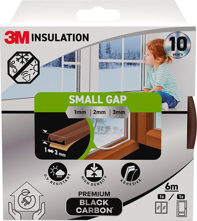 3M Premium-Isolationsdichtung für kleine Räume 1-3 mm, Braun, 6 m