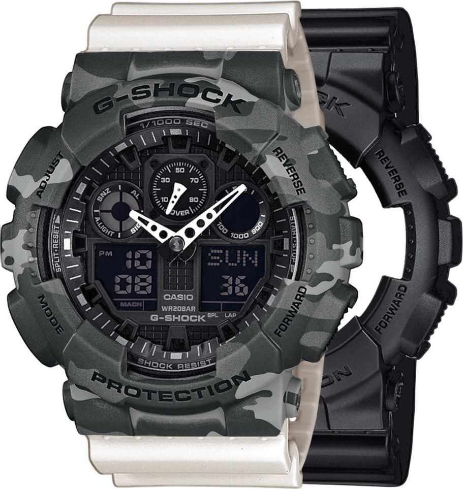 Zegarek Casio G-Shock SET GA-100-1A1ER + BEZEL 10507071 + PASEK 10366715 20BAR