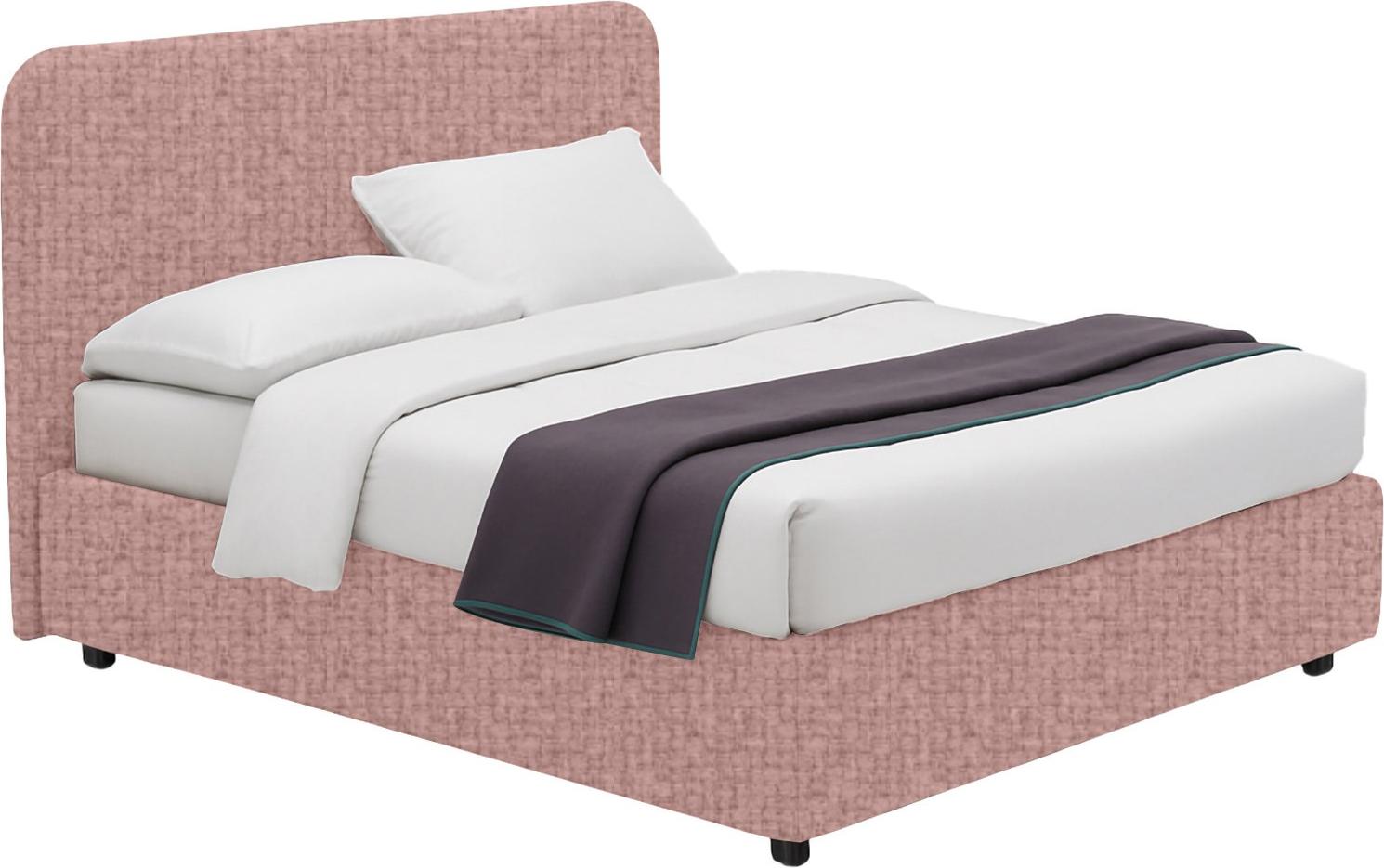 Dmora Bett Halbtor Rodero Rosa, Abnehmbare Bettkasten