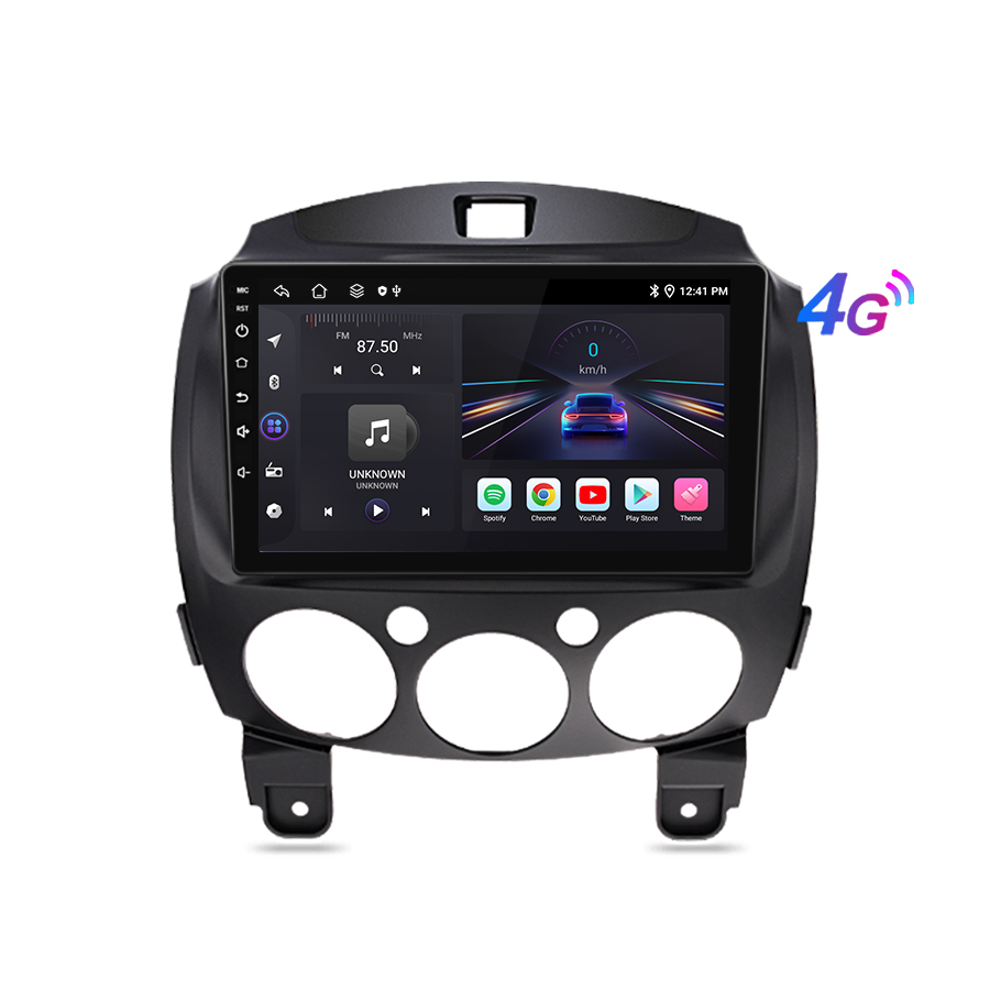 Awesafe carplay 8kern autoradio 9''Android13 Für Mazda2 2007-2013 GPS 4GSIM Navi DAB BT WIFI SWC RDS DSP 1+16G XT596.Mazda2