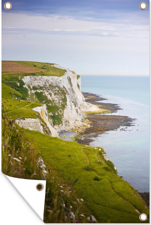 MuchoWow® 60x90 cm Outdoor-Poster Gartendeko Sichtschutz Garten Poster für den Garten Weiße Klippen von Dover, Südostengland, UK 133|180862574