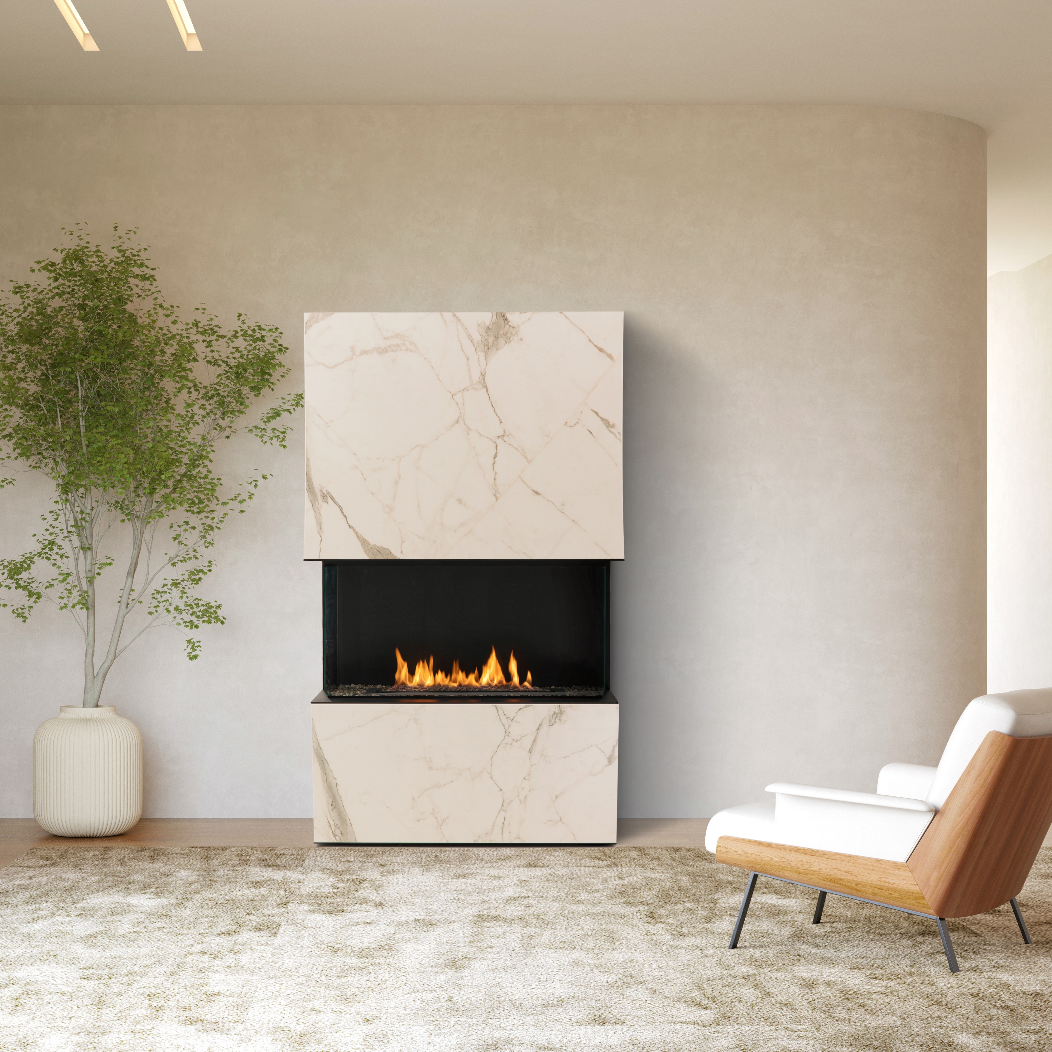 Planika STONE [Ethanol Kamin]: Daze (Marmor weiß) FKE-0694.DA