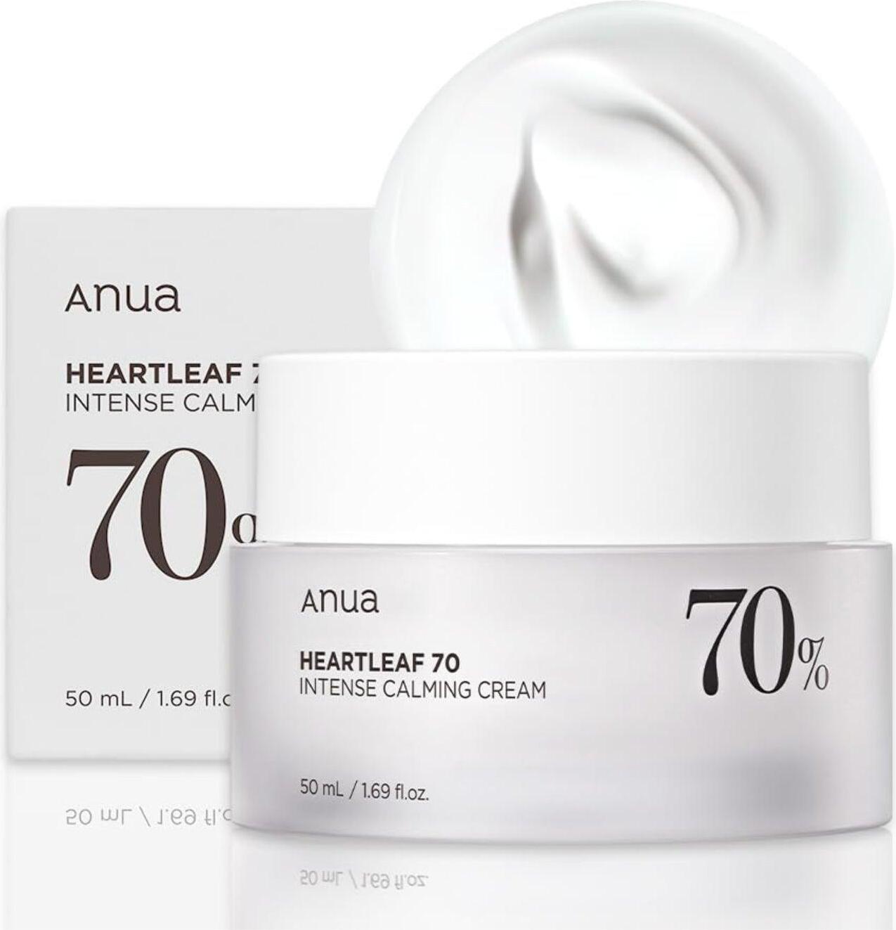 ANUA (Herzblatt 70% Intensiv Beruhigende Creme) – Intensiv beruhigende Gesichtscreme, 50 ml
