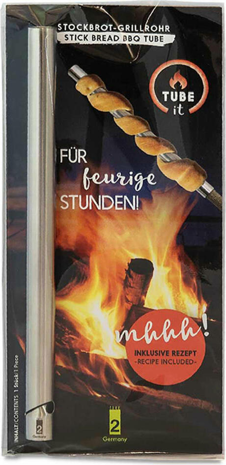Take2 Design Take2 Tube it Stockbrot-Grillrohr, Grill Rohr, Stockbrotspieß, Grillspieß, Knüppelbrot, Grillzubehör, 20160